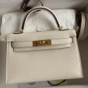 Hermes Kelly Mini II Sellier Handmade Bag In Nata Chevre Mysore Leather HD1128lV14