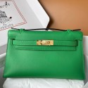 Hermes Kelly Pochette Handmade Bag In Bamboo Swift Calfskin HD1168Av26