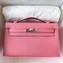 Hermes Kelly Pochette Handmade Bag In Rose Confetti Epsom Calfskin HD1203Ac56