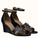 Hermes Legend Wedge Sandal In Black Calfskin HD1364ag52