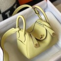 Hermes Lindy Mini Bag In Jaune Poussin Clemence Leather GHW HD1462JB76