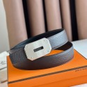 Hermes Neo Reversible Belt 32MM in Chocolate Clemence Leather HD1610EB28