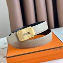Hermes Neo Reversible Belt 32MM in Trench Clemence Leather HD1612Ul96