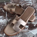 Hermes Oran Sandals In Champagne Swift Leather HD1682ei37