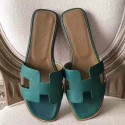 Hermes Oran Sandals In Malachite Epsom Leather HD1691jB82