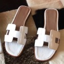 Hermes Oran Sandals In White Shiny Niloticus Crocodile HD1718zQ99