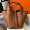 Hermes Picotin Lock 22 Bag In Gold Clemence Leather HD1855eP76