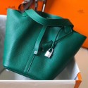 Hermes Picotin Lock 22 Bag In Vert Vertigo Clemence Leather HD1865nV16