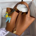 Hermes Picotin Lock 22 Handmade Bag in Gold Clemence Leather HD1877qB82