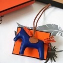 Hermes Rodeo Horse Bag Charm In Blue/Camarel/Orange Leather HD1924Gp37
