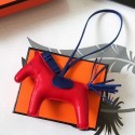 Hermes Rodeo Horse Bag Charm In Red/Blue Leather HD1939KX22
