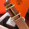 Hermes Royal 38MM Reversible Belt In Brown Clemence Leather HD1959Xw85