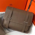 Hermes Steve 35 Messenger Bag In Taupe Clemence Calfskin HD1978ym68