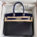 Hermes Touch Birkin 30 Bag In Noir Shiny Niloticus Crocodile Skin HD1616ot97