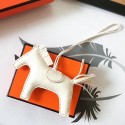 Hermes White Rodeo Horse Bag Charm HD2073SS41