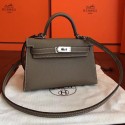 High Imitation Hermes Kelly Mini II Handmade Bag In Taupe Epsom Leather HD2001ng31