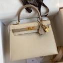 Hot Hermes Kelly Sellier 25 Bicolor Bag in Craie and Trench Epsom Calfskin HD1266IA66