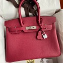 Imitation Hermes Birkin 30 Retourne Handmade Bag In Rouge Grenat Clemence Leather HD193ye39