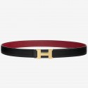 Imitation Hermes Mini Constance 24mm Reversible Belt Black/Ruby HD1557ye39