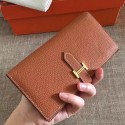 Imitation Top Hermes Brown Clemence Bearn Gusset Wallet HD386tr16