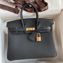 Knockoff Best Hermes Birkin 25 Handmade Bag In Black Clemence Leather HD266sm35