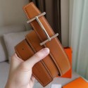 Knockoff Hermes H d'Ancre Reversible Belt In Gold/Red Epsom Leather HD726Ez66