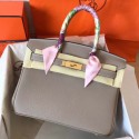 Luxury Hermes Birkin 30 Handmade Bag In Grey Clemence Leather HD696vA84