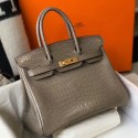 Luxury Hermes Birkin 30cm Bag In Taupe Embossed Crocodile Leather HD223Xo56