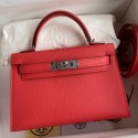 Replica Cheap Hermes Kelly Mini II Sellier Handmade Bag In Piment Epsom Calfskin HD1132QC68