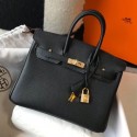 Replica Fashion Hermes Birkin 25cm Bag In Black Clemence Leather GHW HD122af48