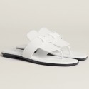 Replica Fashion Hermes Galerie Sandals In White Calfskin HD638HM85