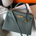 Replica Fashion Hermes Kelly 32cm Bag In Vert Amande Clemence Leather GHW HD979HM85