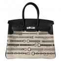 Replica Hermes Birkin 35 Handbags Bag In De Camp Dechainee Toile HD262XB19