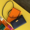 Replica Hermes Kelly Classique To Go Wallet In Dark Blue Epsom Calfskin HD1003ui32