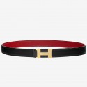 Replica Hermes Mini Constance 24mm Reversible Belt Black/Red HD1560bO12