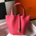 Replica Hermes Picotin Lock 18 Bag In Rose Lipstick Clemence Leather HD1805Kg43