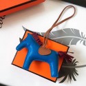 Replica Hermes Rodeo Horse Bag Charm In Blue/Camarel/Ruby Leather HD1926Tm92