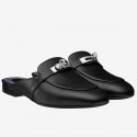 Top Hermes Oz Mules In Black Calfskin HD1772Wi77