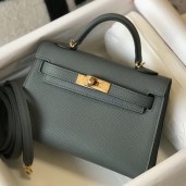 AAAAA Copy Hermes Kelly Mini II Bag In Vert Amande Epsom Leather GHW HD1071xz13