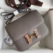 Fake Hermes Constance 18 Handmade Bag In Etain Epsom Calfskin HD462PW78