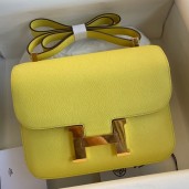 Fake Hermes Constance 24 Handmade Bag In Lime Epsom Calfskin HD511UI88