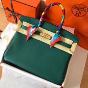 Hermes Birkin 35 Handmade Bag In Malachite Clemence Leather HD1479bT70