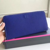 Hermes Blue Electric Clemence Azap Zipped Wallet HD309dC47