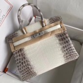 Hermes Diamond Birkin 30cm In Himalaya Niloticus Crocodile Skin HD561Is53