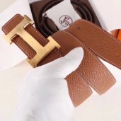 Hermes H Belt Buckle & Brown Clemence 32 MM Strap HD713KV49