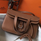 Hermes Halzan 31cm Bag In Gold Clemence Leather HD736mD58