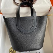 Hermes In The Loop 18 Handmade Bag in Black Clemence Leather HD775AM45