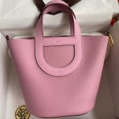 Hermes In The Loop 18 Handmade Bag in Mauve Sylvestre Clemence Leather HD780JB76