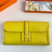 Hermes Jige Elan 29 Clutch Bag In Lime Swift Calfskin HD822OZ92