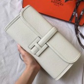 Hermes Jige Elan 29 Clutch In White Epsom Leather HD854qB82